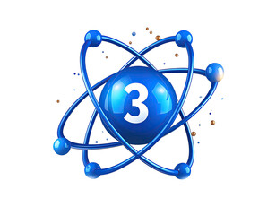 Atomic model with number 3