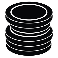 gold coin stack silhouette vector icon