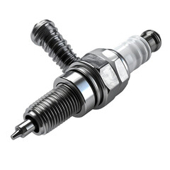 Close-up of a metallic spark plug assembly