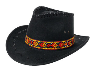 Black cowboy hat with decorative band