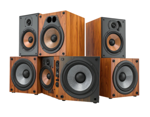 Stacked wooden speakers