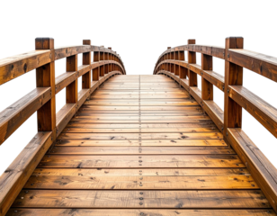 Wooden arch bridge perspective