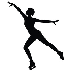 ice skater silhouette vector icon