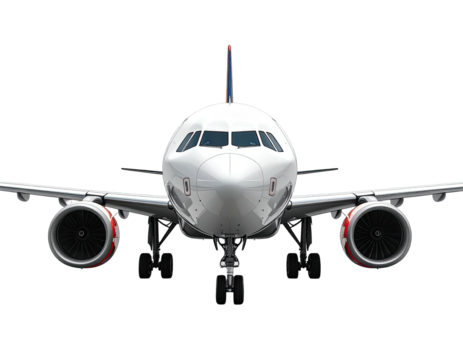 Front view of a modern jetliner