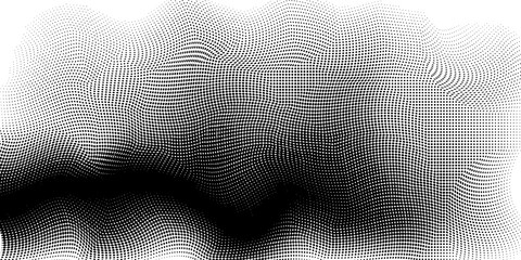 Abstract dotted halftone background. Grainy gradient texture background with dots. Noise Stipple pointillism pattern. Sand, grain, grunge stipple effect.
