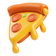 Melting Pizza Slice 3D Icon
