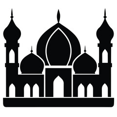 mosque silhouette vector icon