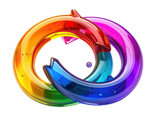 Abstract colorful intertwined rings