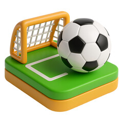 Soccer Ball With Goal 3D Icon