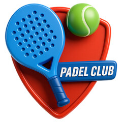 Padel Club Shield Badge 3D Icon
