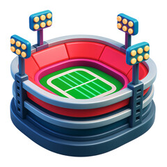 Soccer Stadium Arena Isometric 3D Icon