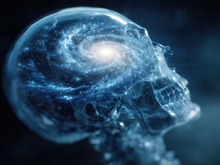 A close up of a blue galaxy