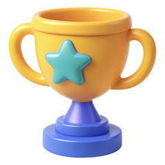 Trophy Cup With Star 3D Icon