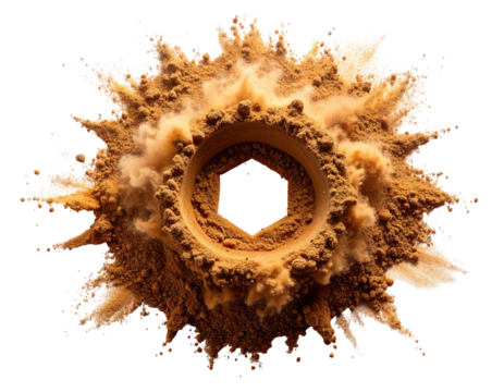Abstract explosion of brown powder