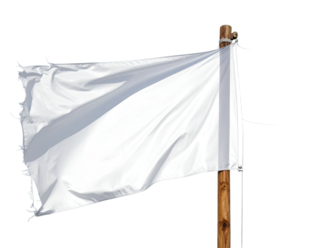 White flag flapping in the wind