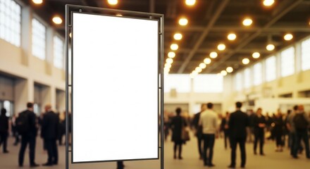 Blank Advertising Billboard at Business Convention Trade Show Conference Expo