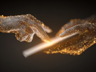 Two hands are touching each other hands