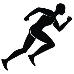 runner sprinting silhouette vector icon