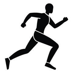 running man silhouette vector icon