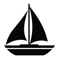 sailboat silhouette vector icon