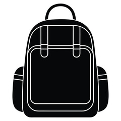 school bag silhouette vector icon