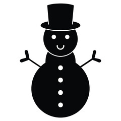 snowman silhouette vector icon
