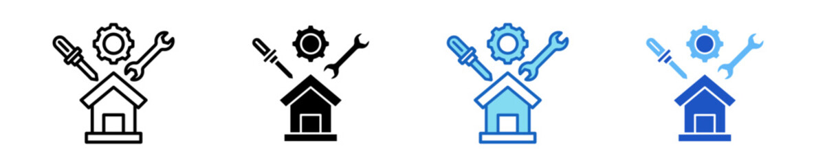 Maintenance  Icon Set Multiple Style Collection