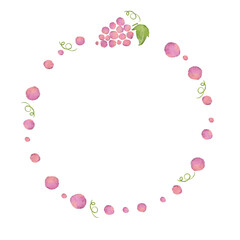 水彩風に描いた葡萄のイラスト