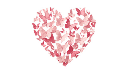 heart made of pink butterflies 