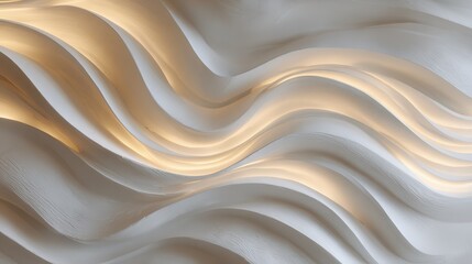 Obraz premium Abstract flowing golden and silver waves of light and shadow