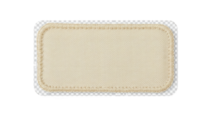 Beige Fabric Patch with Stitched Edge featuring fabric, patch, beige, stitched, edge creative visual for commercial