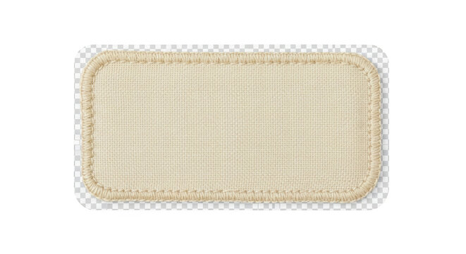 Beige Fabric Patch with Stitched Edge featuring fabric, patch, beige, stitched, edge creative visual for commercial