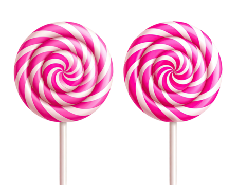 Two swirl lollipops against a black background - Powered by Adobe