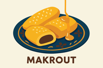 Makrout Flat Multi-Element Illustration
