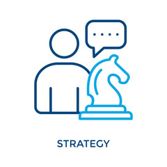 Strategy Icon Outline Color Style. Vector Illustration For Graphic Design