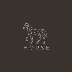 Horse strong elegant animal line art minimalist logo design.
