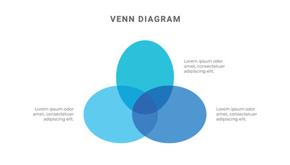 Venn diagram infographic template with 3 circles