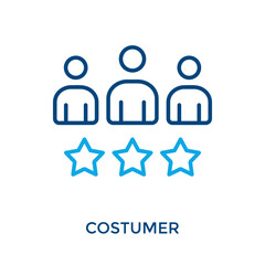 Costumer Icon Outline Color Style. Vector Illustration For Graphic Design