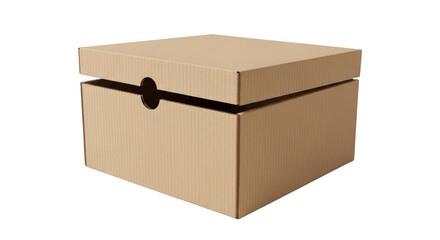 Corrugated Cardboard Box with Lid featuring box, cardboard, corrugated, container, package high quality professional mockup design
