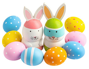 Easter bunnies and eggs