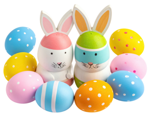 Easter bunnies and eggs