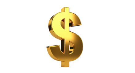 Obraz premium Golden Dollar Sign 3D Render Finance Symbol featuring dollar, sign, money, finance, currency isolated on clean