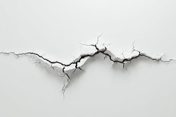 Abstract white surface with deep cracks