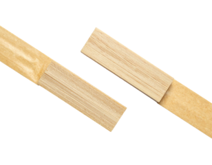 Two pieces of light beige wood, possibly bamboo, joined by a lighter colored strip