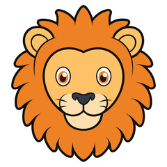 Fototapeta premium Cute Lion Face Adobe Illustrator Artwork