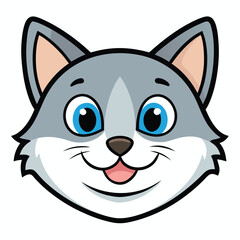 Cute Smiling Cat Face Adobe Illustrator Artwork