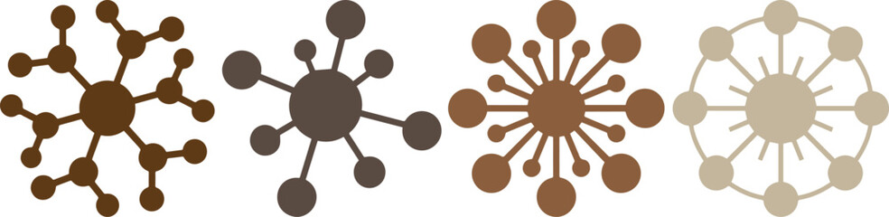 Abstract molecular structure illustration showing connected nodes and atoms, symbolizing science, chemistry, biology, and network technology in a modern scientific research design concept.