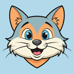Cute Smiling Cat Face Adobe Illustrator Artwork
