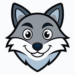 Cute Wolf Face Adobe Illustrator Artwork