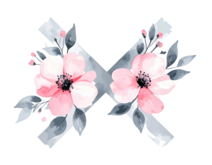 Floral X design, soft colors
